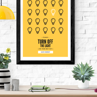 Poster DESLIGAR A LUZ (em inglês) A3