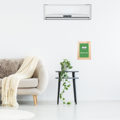 Poster DESLIGAR O AR CONDICIONADO (em inglês)