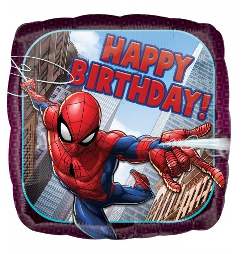 Balão 'Happy birthday' Homem Aranha 43Cm