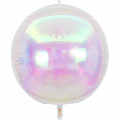 Balão esférico iridescente com extensão para atar