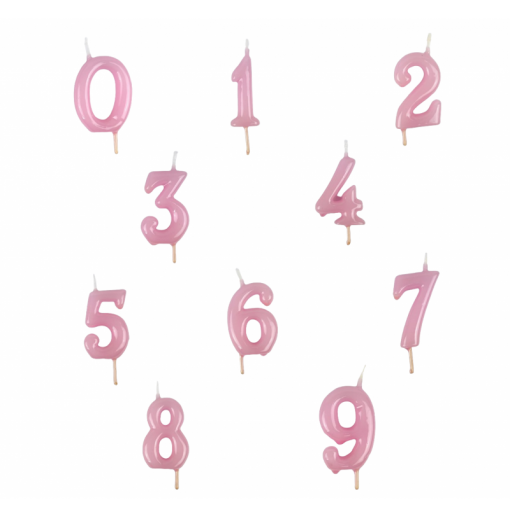Vela Nº Rosa bebé - 6cm