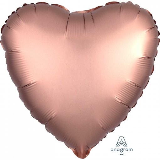 Balão Coração Acetinado Rose Gold 46cm
