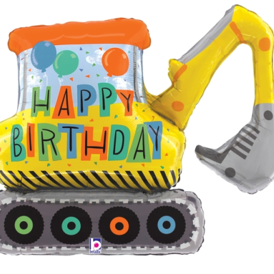 Balão Escavadora 'Happy Birthday'