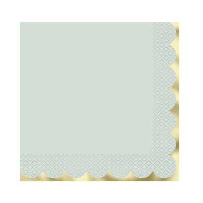 Guardanapos Verde pastel rebordo ouro