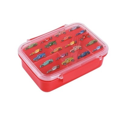 Caixa de Lanche com Colher e Garfo Carros