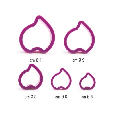 Conjunto de moldes para corte em forma de pêra em várias dimensões cor de rosa