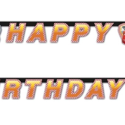 Decoração de festa HAPPY BIRTHDAY com personagens do filme Cars