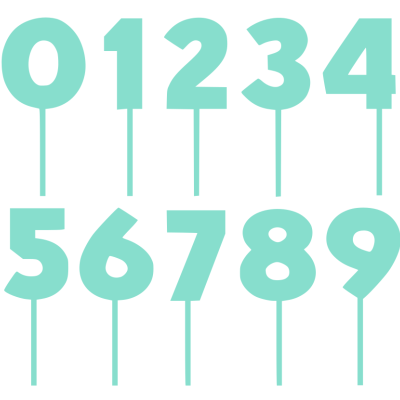 Topo de bolo número Menta Pastel