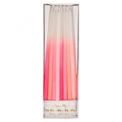 16 Velas altas  pink dipped