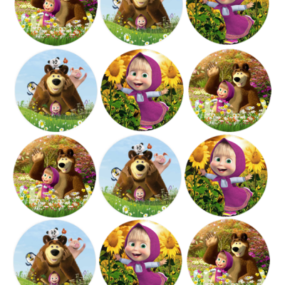 Impressão comestível Bolachas/Cupcakes Masha