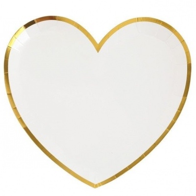 10 PratoS Coração Rebordo Ouro