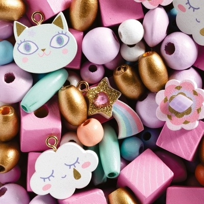 Contas de Madeira- Arco Iris