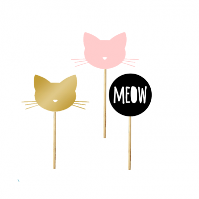 12 Cupcake toppers Meow