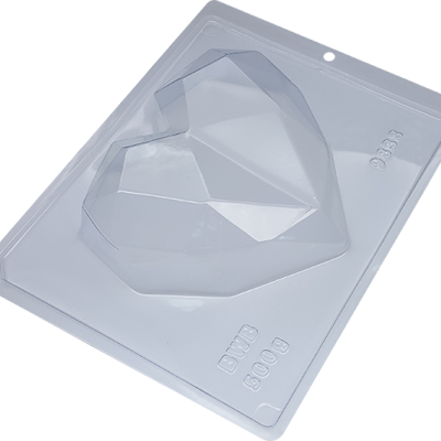 Molde para chocolate Coração Lapidado 500g