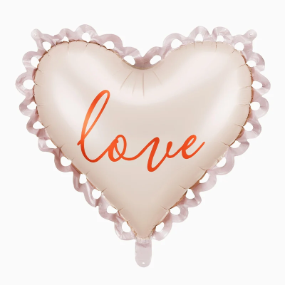 Balão Coração Love com renda
