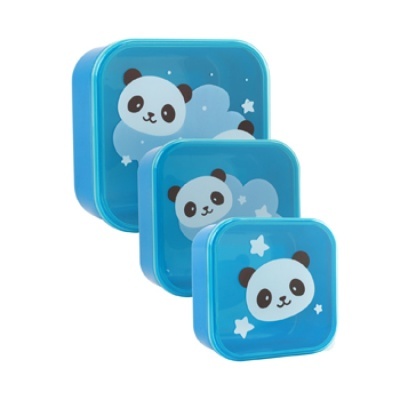 Conjunto de 3 Caixas de Lanche Panda