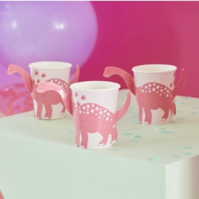 Copos Dinossauro Rosa