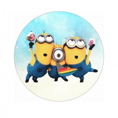 Impressão comestíveis redonda Minions