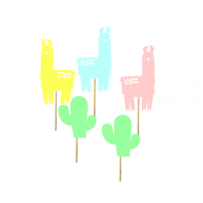 12 Cupcake toppers llamas