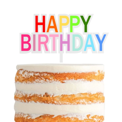Topo de Bolo Acrílico Happy birthday
