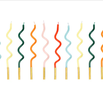 Velas de aniversário curl Rainbow