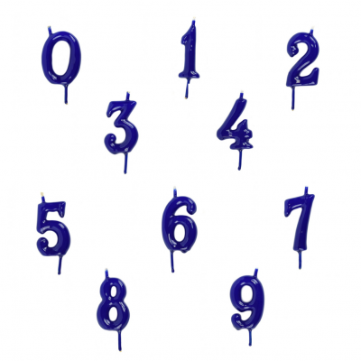 Vela Nº Azul Cobalto  -6cm