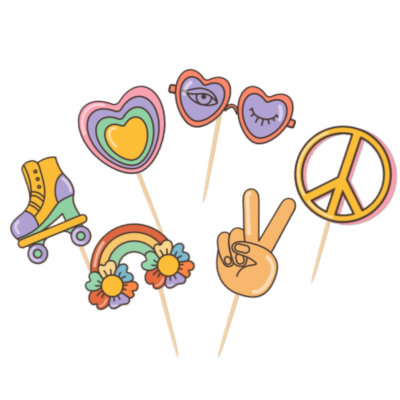 Cupcake toppers Piece & Love