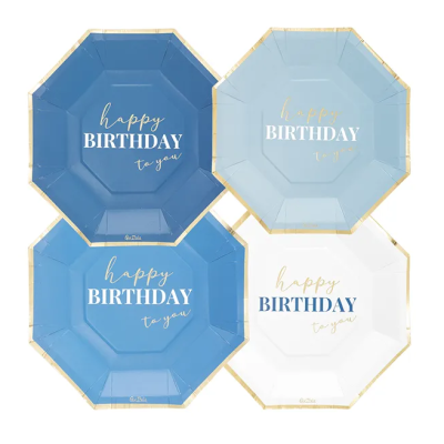 Pratos happy birthday azul