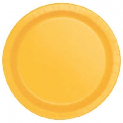 20 Pratos Amarelo Torrado 18cm