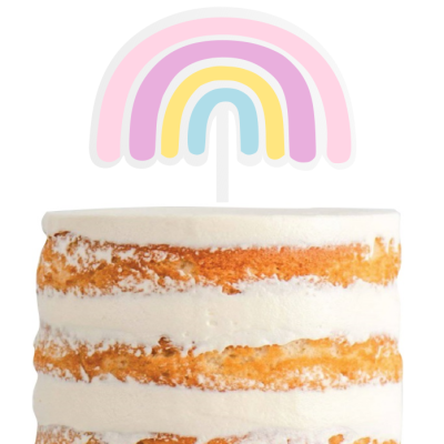 Topo de Bolo Acrílico Arco Iris