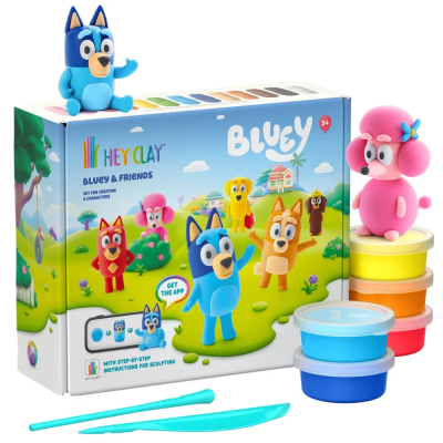 Kit de modelagem Hey Clay Bluey & Friends com massa e ferramentas