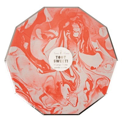 pratos marble orange L