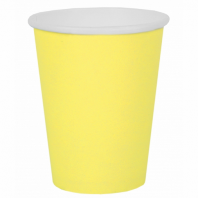 8 Copos Amarelo Neon