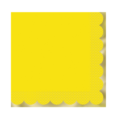Guardanapos Amarelo pastel rebordo ouro