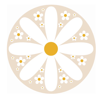 Impressão comestível redonda Margaridas