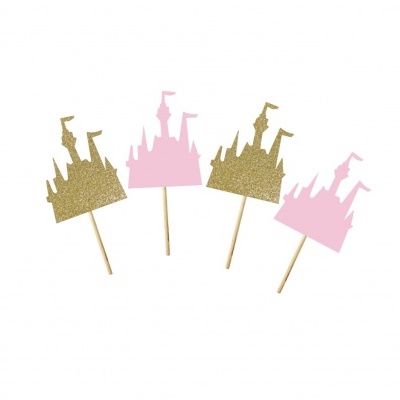 12 Cupcake toppers castelo