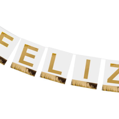 Grinalda 'Feliz Ano Novo' Branca