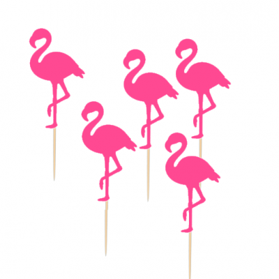 12 Cupcake toppers Flamingos