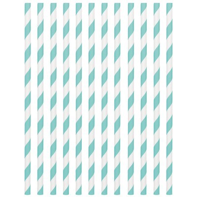 24 Palhinhas azul turquesa