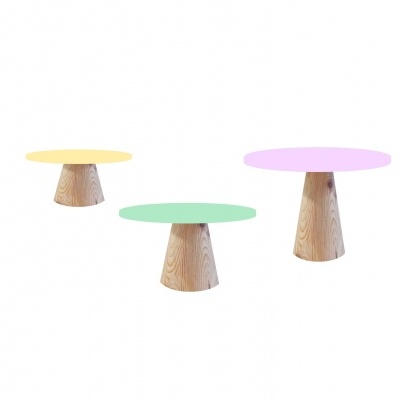 Trio Bases de madeira cónico