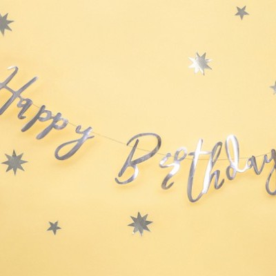Banner Happy Birthday Prata