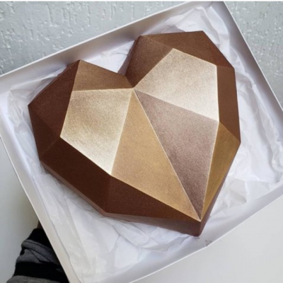 Molde para chocolate Coração Lapidado 500g