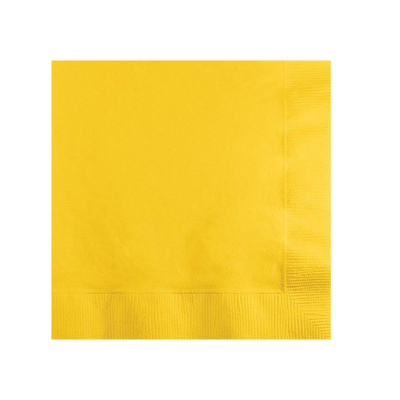 Guardanapo de papel amarelo com bordas decorativas