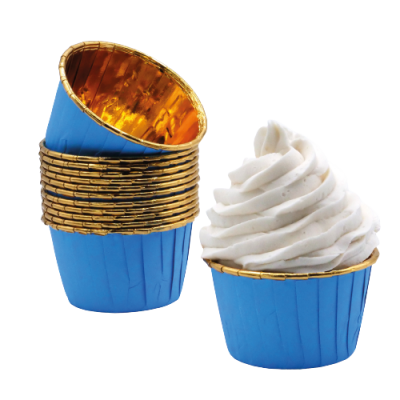 Formas Cupcake Azul com ouro