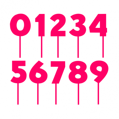 Topo de bolo número Rosa Forte