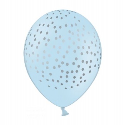 Balão latex azul bolas prata