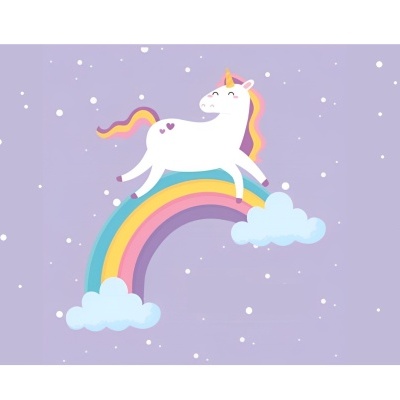 Impressão comestível retangular Unicórnio