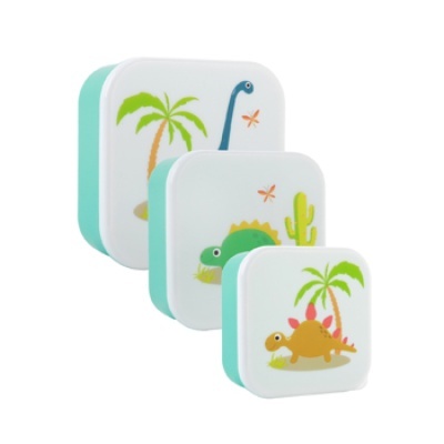 Conjunto de 3 Caixas de Lanche Dino