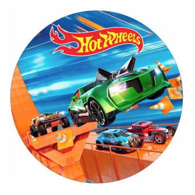Impressão comestível redonda Hotwheels