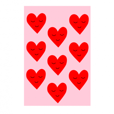 Postal heart eyes rosa